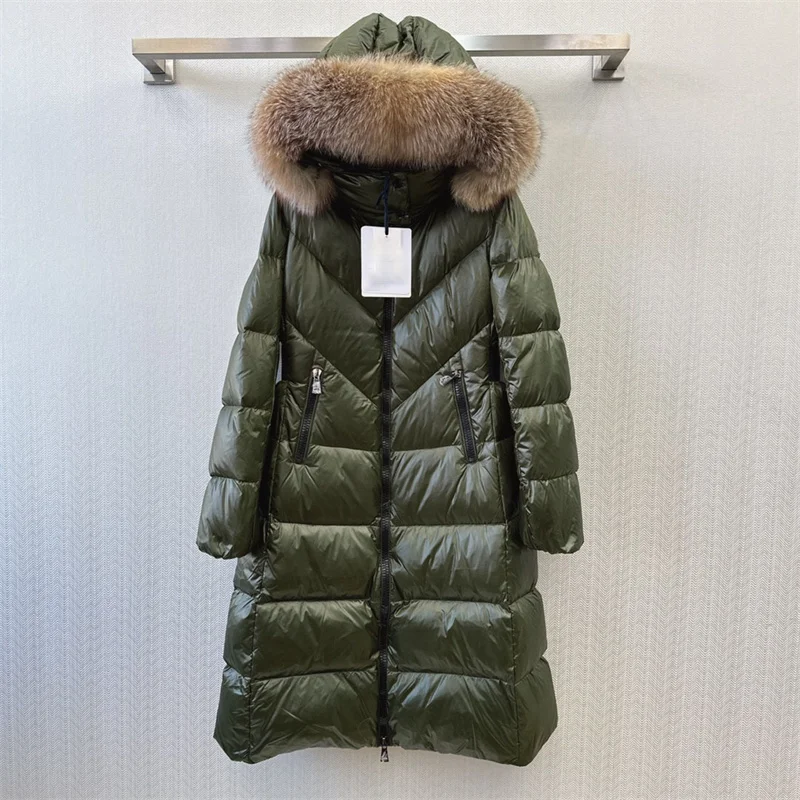 

Warm winter woman down jacket 2023 New Korean Fashion Detachable hood puffer jacket Fox collar outerwears y2k Top long down coat