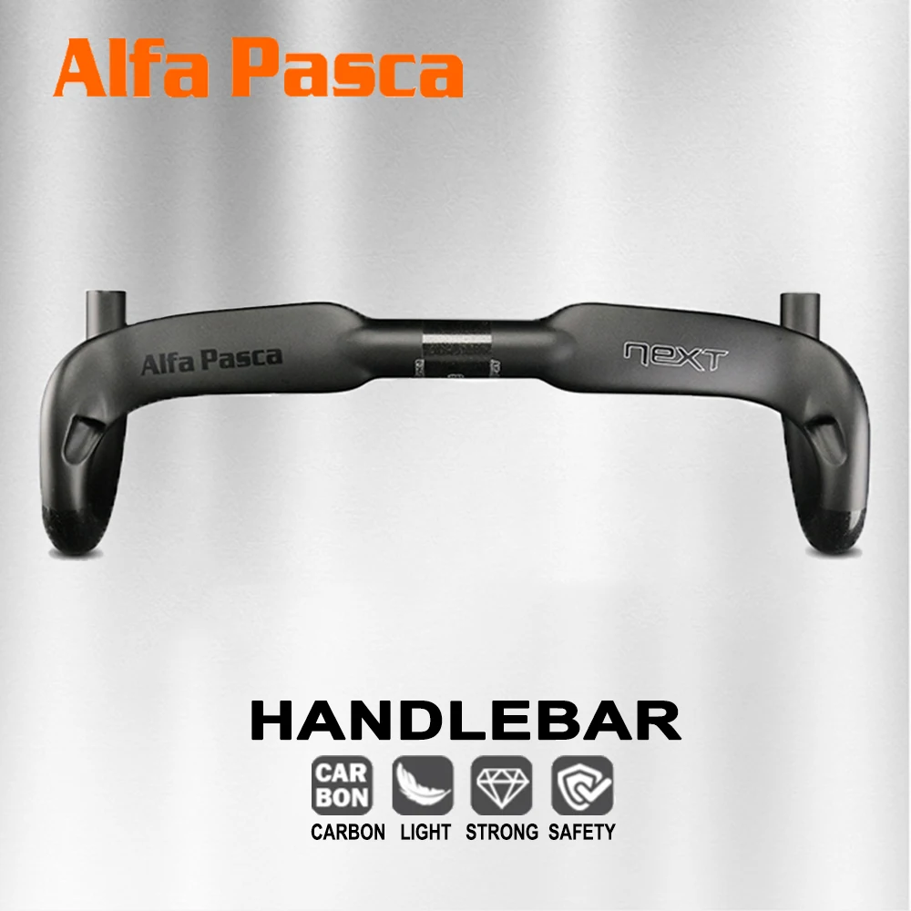

Alfa Pasca Bicycle Handlebar 3.1.8mm Carbon Road Handle Bar 400/420/440mm Internal Routing Bike Accessories