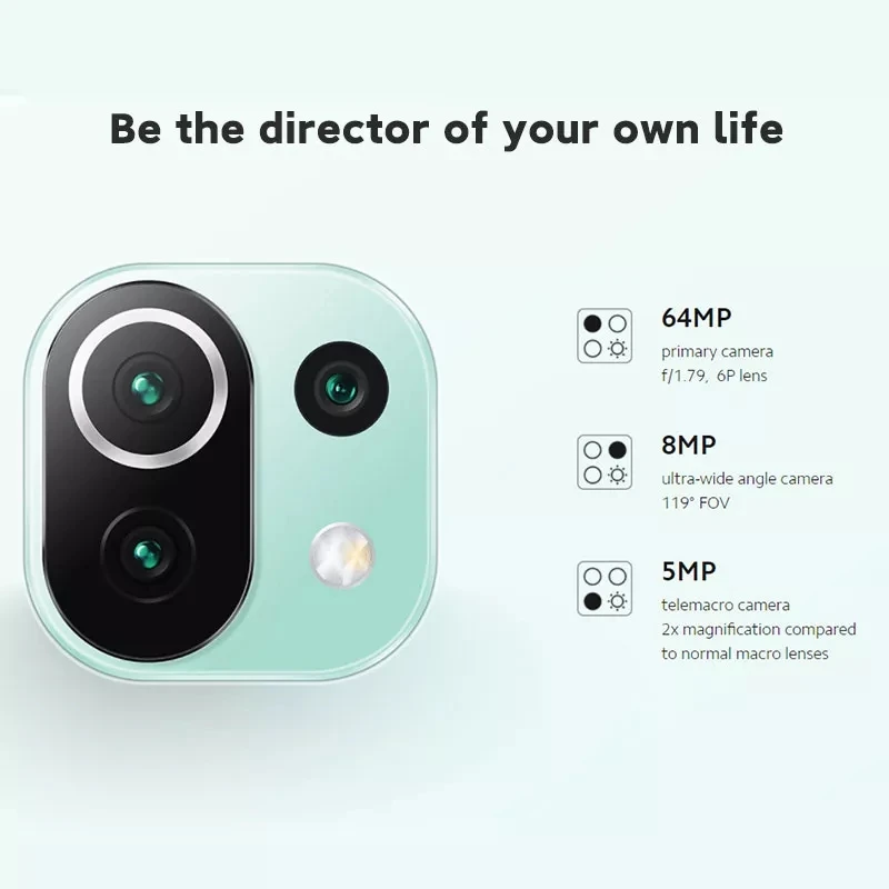 Global ROM Xiaomi Mi 11 Lite 5G Version 128GB/256GB Smartphone Snapdragon 780 64MP Camera 90HZ AMOLED Screen 33W 5000mAh NFC