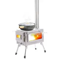 Tent Stove Wood Fire Stove Outdoor Portable Folding Stoves For Winter Camping Hunting And Outdoor Cooking Pipes Included