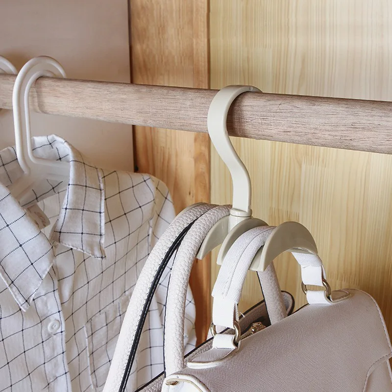 

Portable 360-degree Rotation Closet Organizer Rod Hanger Handbag Storage Purse Hanging Rack Holder Hook Bag Clothing Hanger