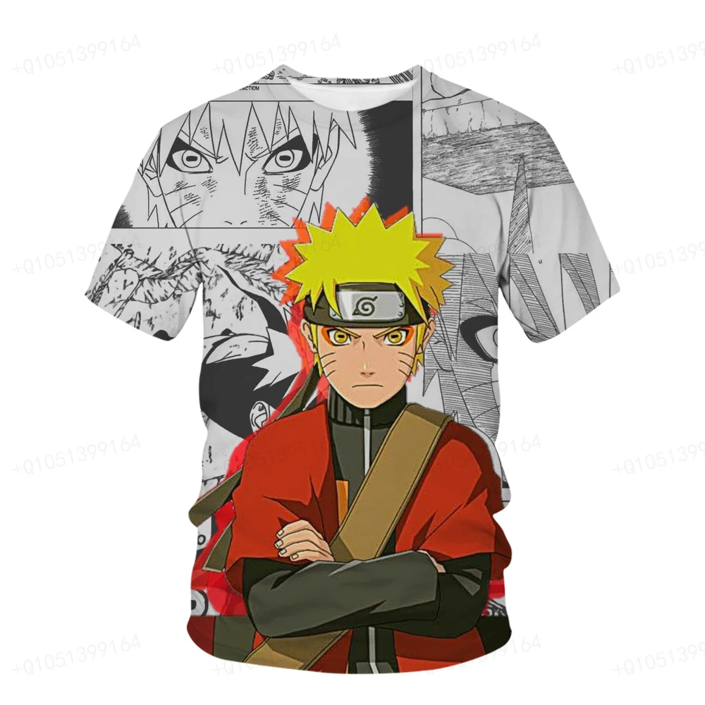 

2023 Children's Street Wear Round Neck Short Sleeve T-shirt Top Funny Anime Boy Casual Vortex Naruto Kakashi 3D Printed T-shirt