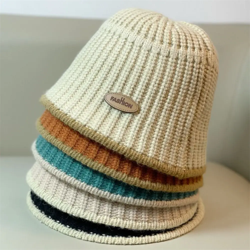 

Модные шерстяные Панамы в рыбацком стиле, шапка для раковины, шапка для женщин, зимняя шапка, тёплые Панамы