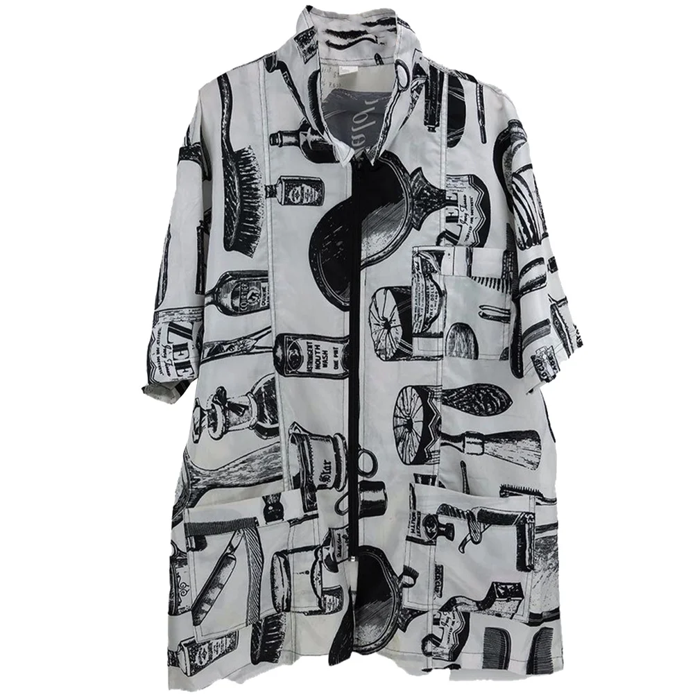 

Cape Barber Haircut Salon Hairdressing Hair Gown Stripes Print Styling Professional Adjustable Kids Apron