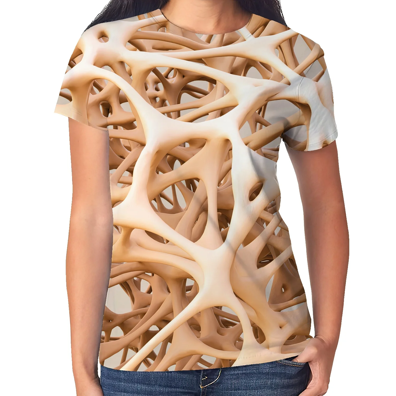 

Женская футболка с коротким рукавом и 3D-принтом, свободного покроя