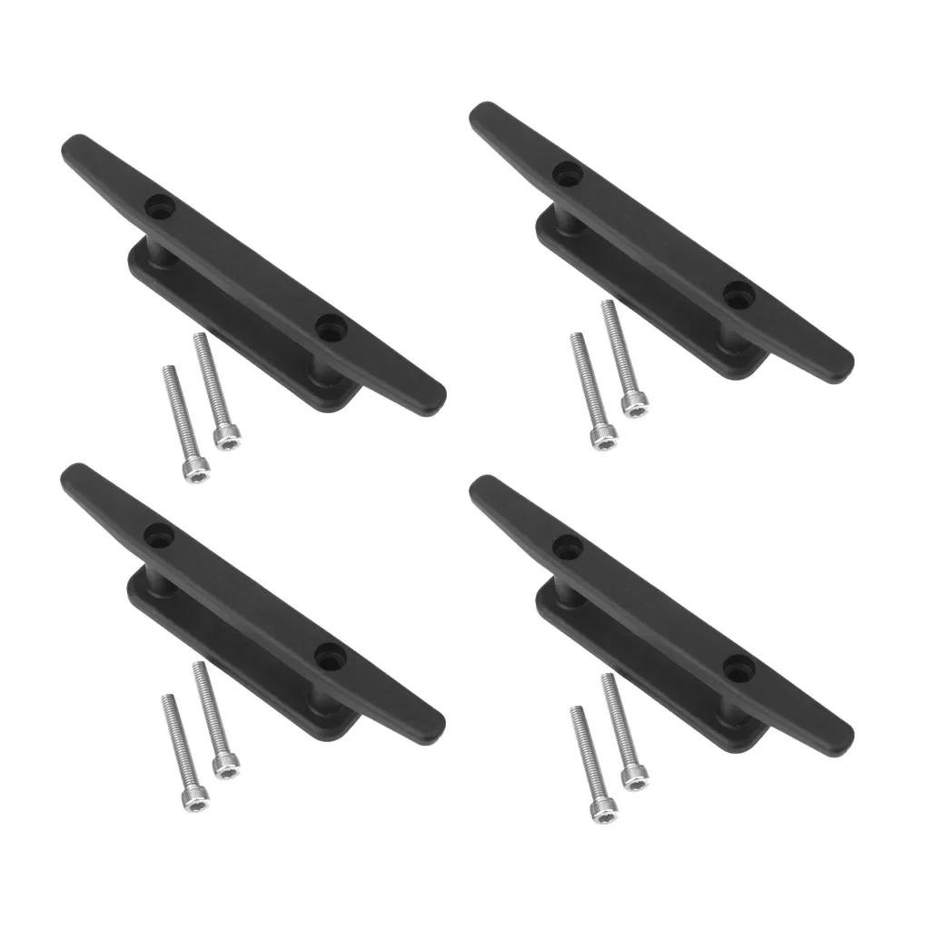 

Automobile accessories Pack Of 4 Black Nylon Boat Dock Deck Marine Line Rope Yacht Cleat 6.4"