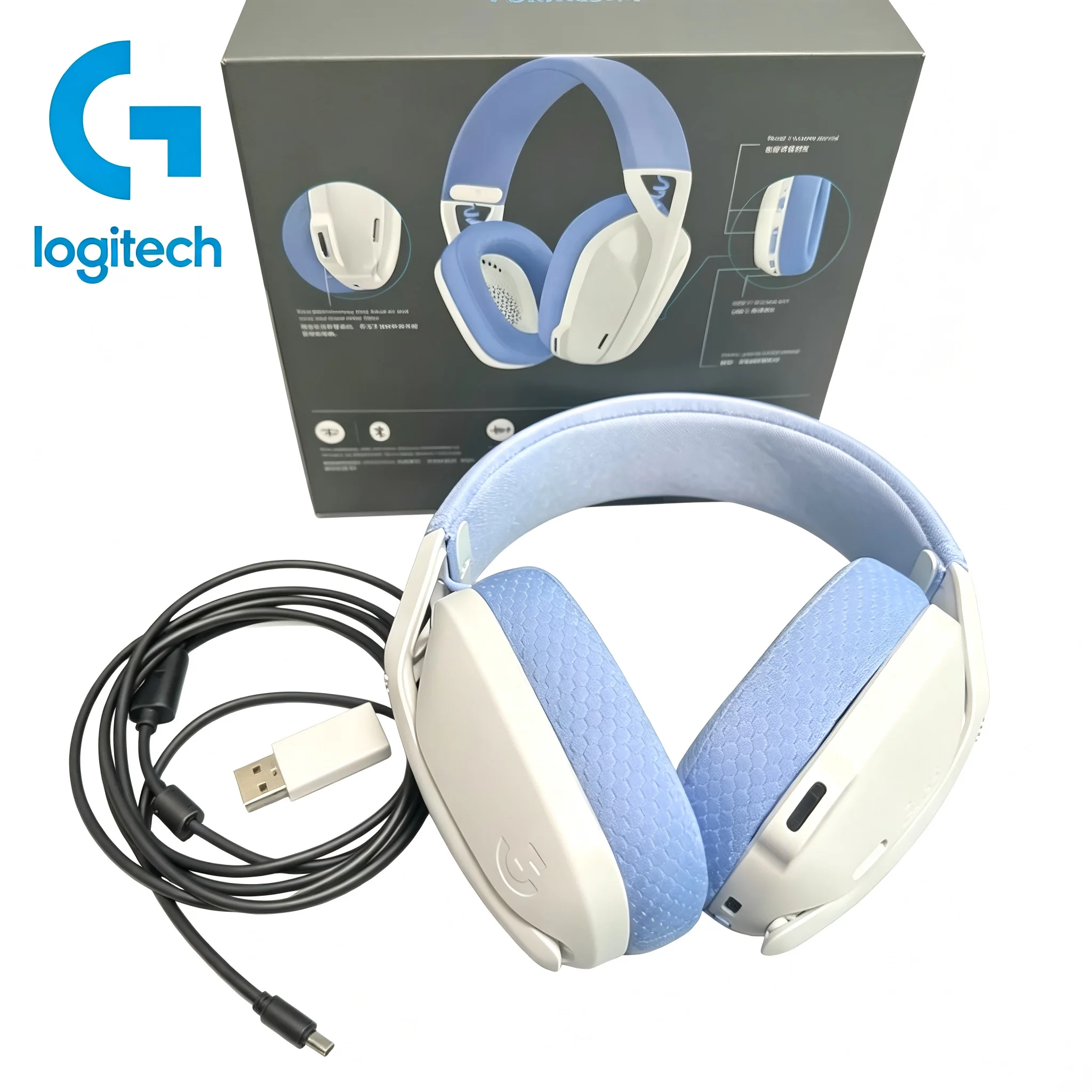 Фото Беспроводная гарнитура Logitech G435 с объемным звуком, совместимая с играми и музыкой, с микрофоном, беспроводные наушники, игровая гарнитура №3