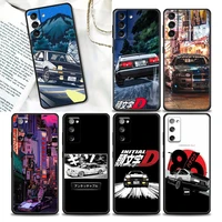 japan initial d ae86 anime jdm phone case for samsung galaxy s20 s21 fe s10 s9 s8 s22 plus ultra s10e lite case black soft cover