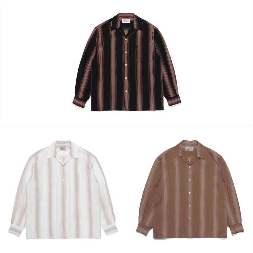 

Гавайская рубашка в полоску с длинным рукавом для мужчин и женщин