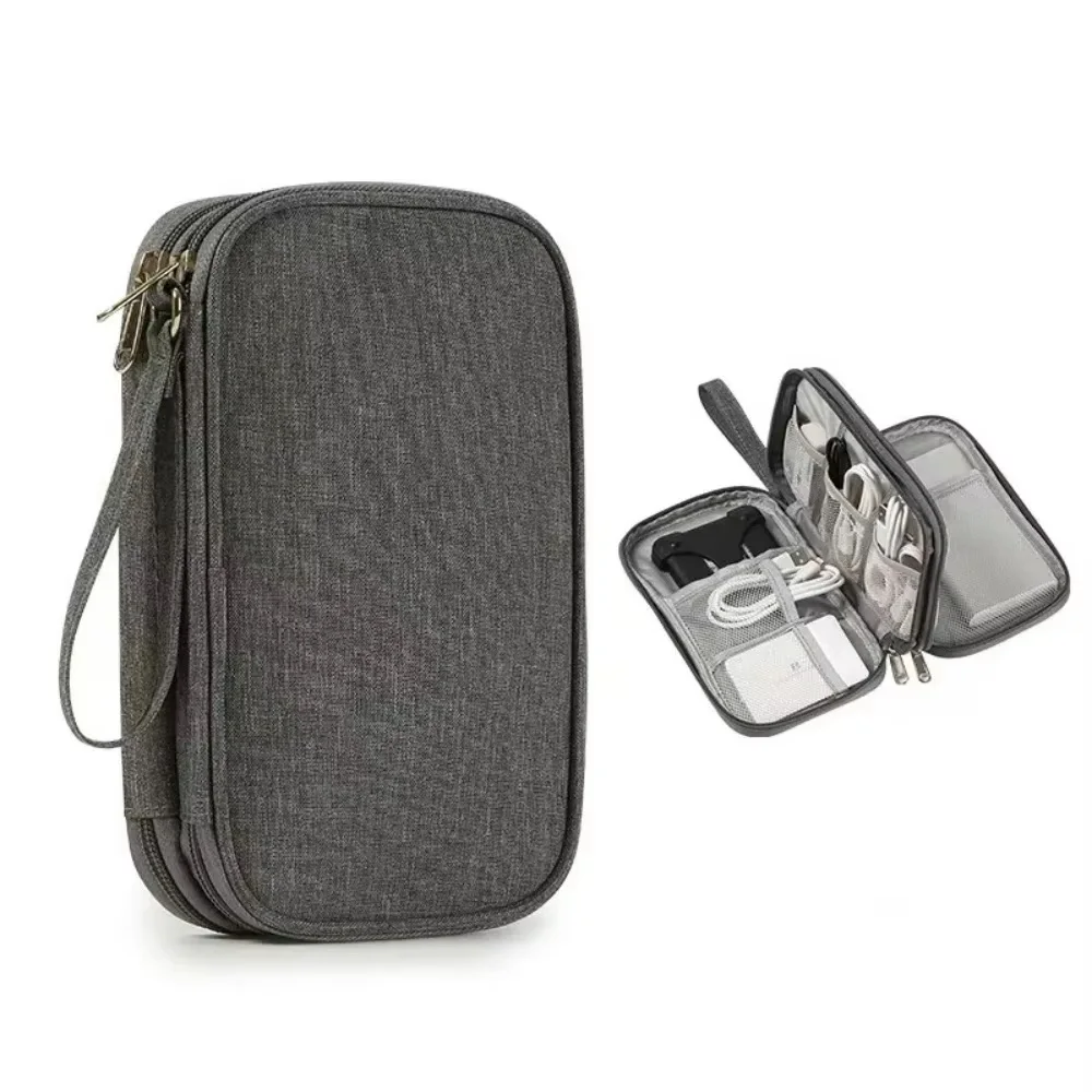 

Дорожный органайзер, аксессуары для электроники, сумка для переноски, портативные водонепроницаемые двухслойные универсальные сумки для хранения кабельных проводов