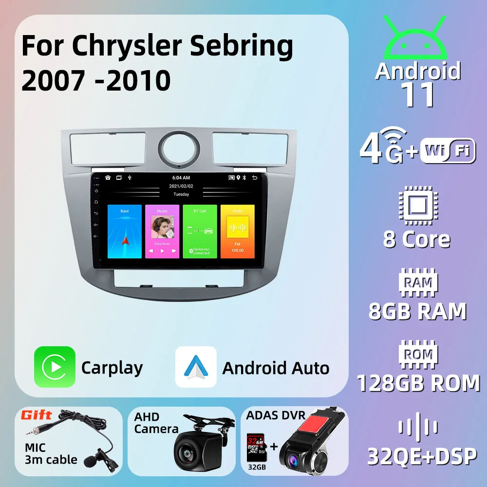 

Автомагнитола на Android для Chrysler Sebring 2007 -2010, 2 Din, 9 дюймов, мультимедийный видеоплеер, аудио, FM, GPS-навигация, стерео