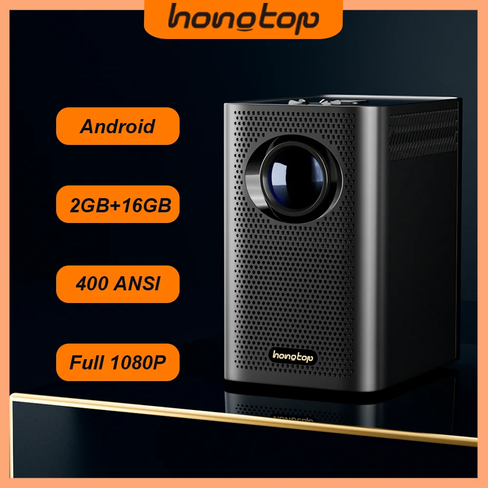 Портативный проектор HONGTOP S30 Android 10 16 ГБ 4K для домашнего кинотеатра 1080P Full HD 400