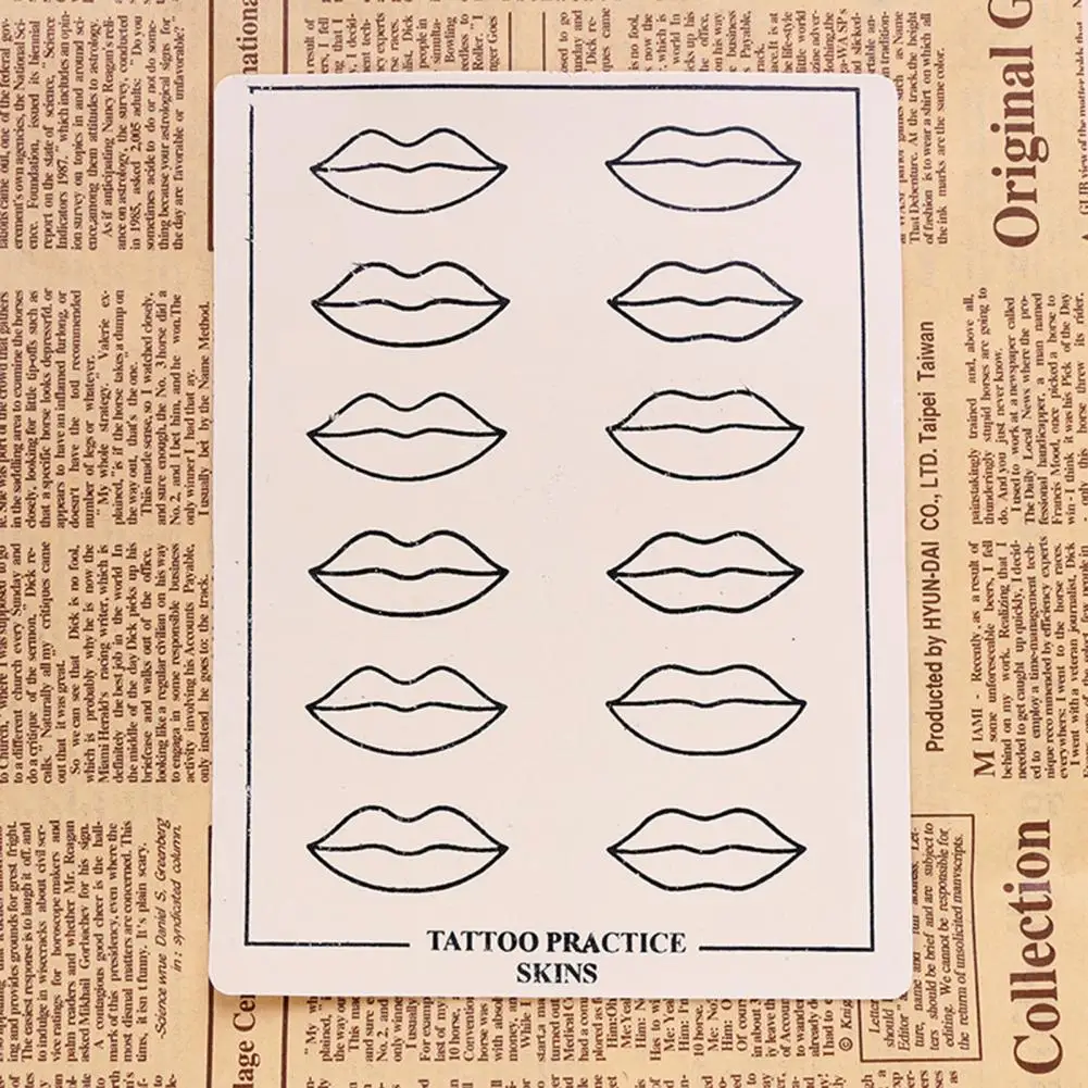

3Pcs Lip Tattoo Skins Rubber Simulation Skin Makeup Practice Professional Fake Lip Mouth Tattoo Practice Skin for Tattoo Artists