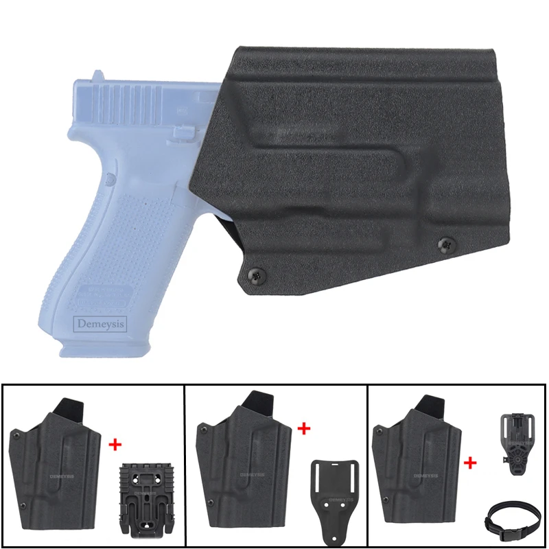 

Gun Holster for Glock 9 / 40 17-LENGTH ( GLOCK 17 / 19 / 19X / 45) G-X400 Flashlight Quick Release Tactical Belt Pistol Case