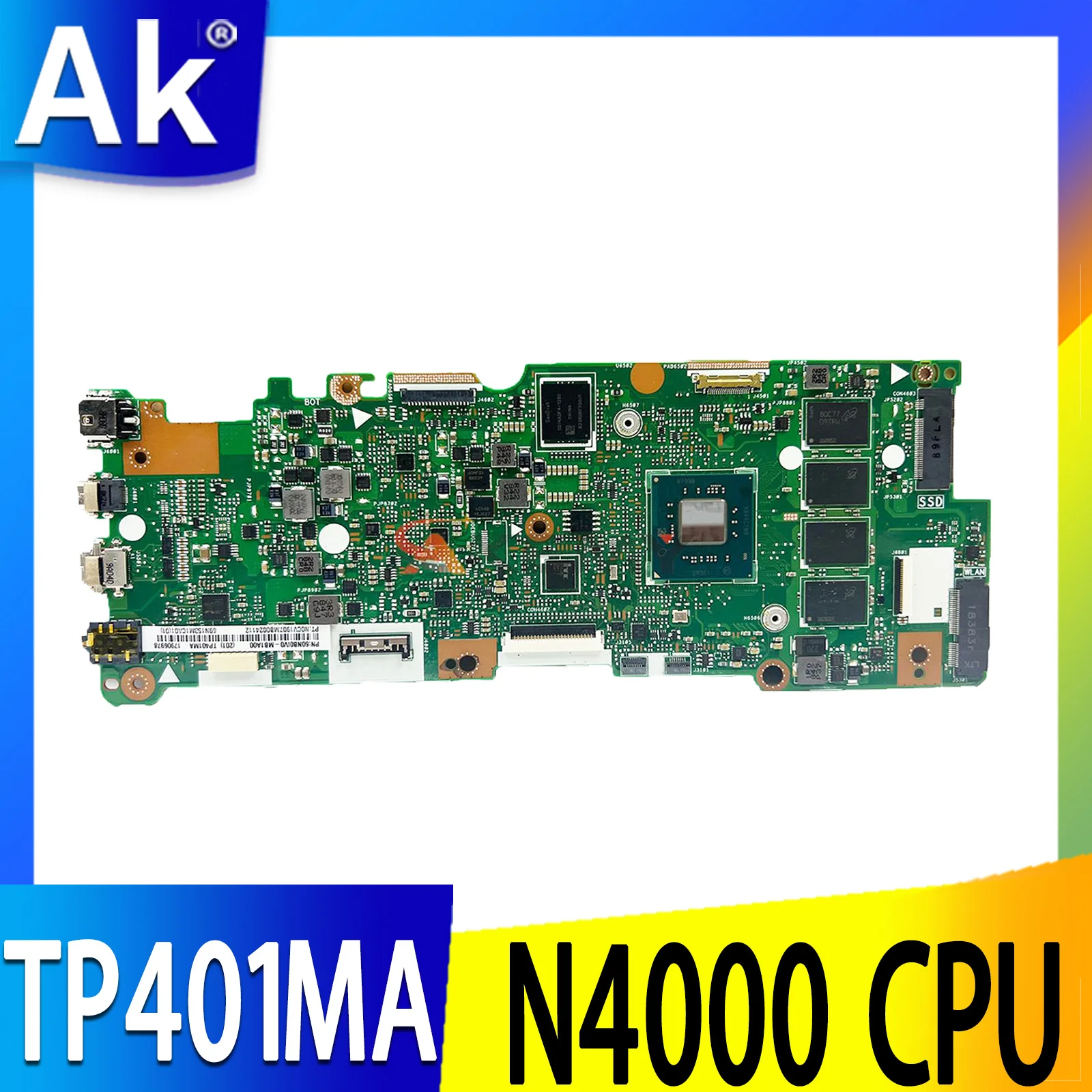 

Материнская плата TP401MA TP401MA TP401MAR TP401MARB TP401M J401MA R406MA, материнская плата для ноутбука, процессор N4000 RAM-4GB 128G SSD