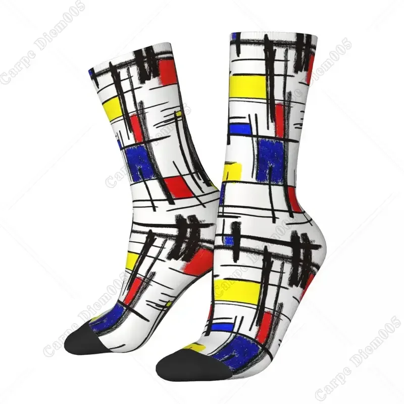 Новые мужские повседневные носки Mondrian в минималистском стиле современного