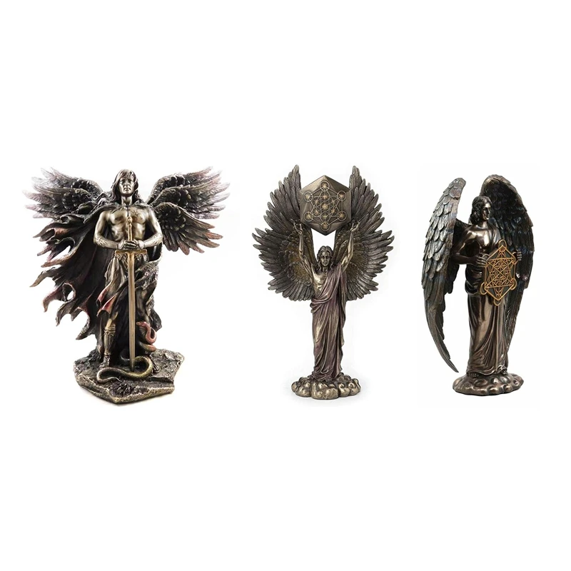 

Metatron Bronzed Seraphim Six-Winged Guardian Angel Statues Home Decoration Also A Great Gift For Your Friends