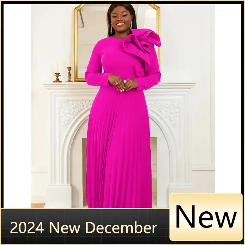 Новинка 2023 года женское винтажное платье с аппликацией скромное плиссированное