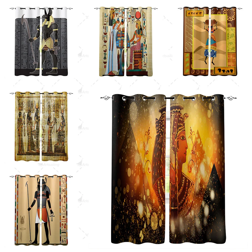 Home Art Retro Style Decor Pharaoh Egyptian Curtains Living Room
Bedroom Kitchen Curtain For Children Drapes Window Treatment