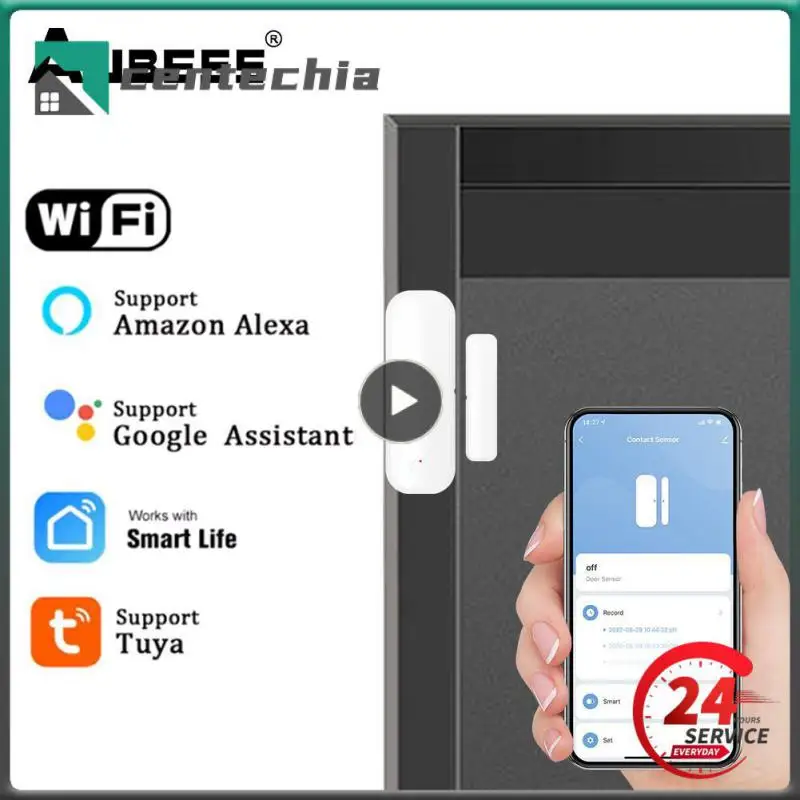 

1~6PCS Work With Google Home Alexa Smart Door Sensor App Control Window Sensor Independent Magnetic Tuya Smart Life