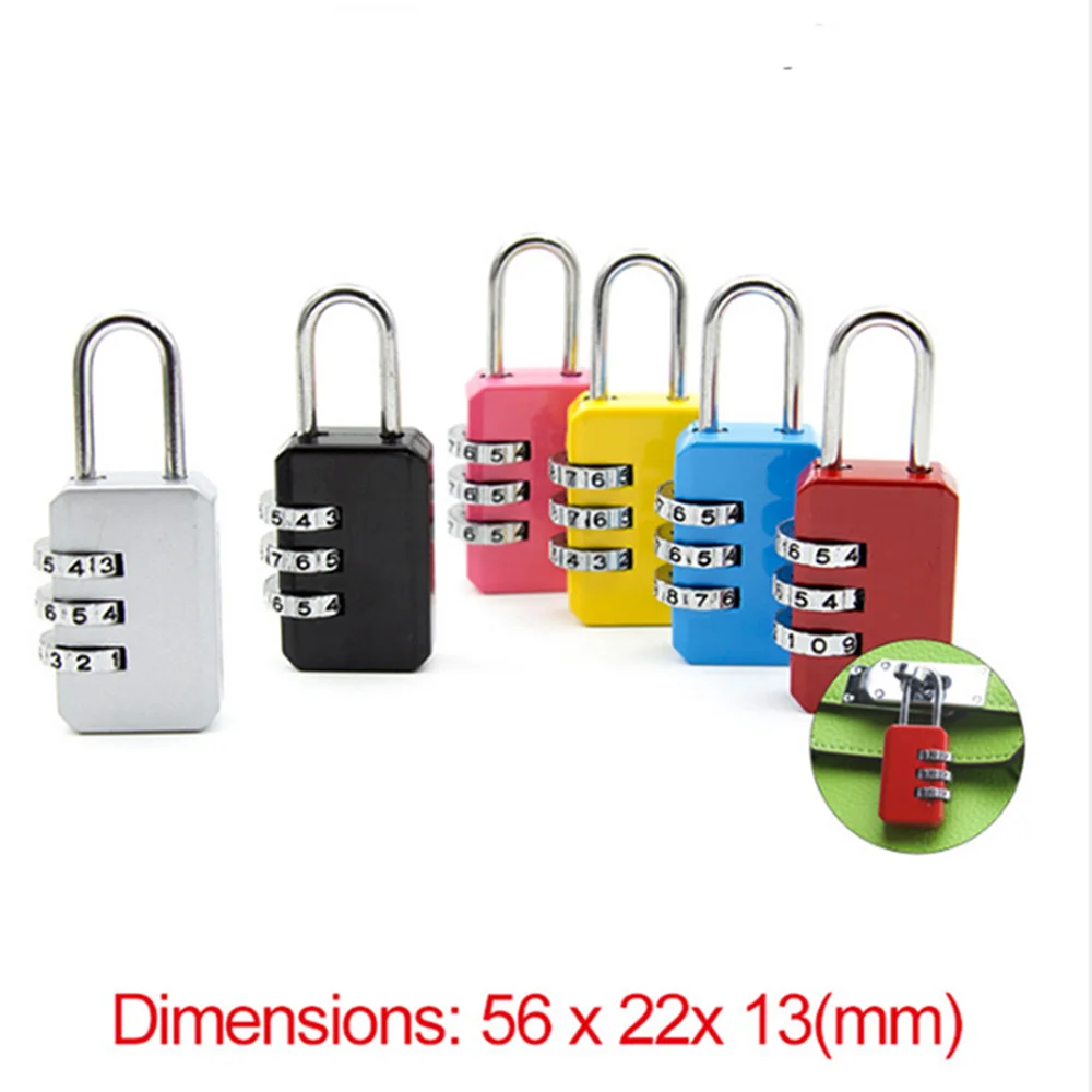 

Nice 3 Digit Dial Combination Code Number Lock Padlock for Luggage Zipper Bag Backpack Handbag Suitcase Drawer Durable Locks