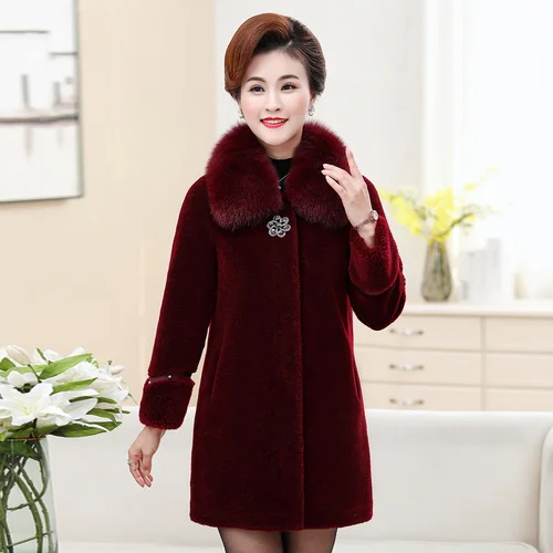 

Collar 100% Real Fox Fur Wool Jacket Women Winter 2023 Elegant Sheep Shearing Coat Female Casaco Feminino Winter Gxy1263