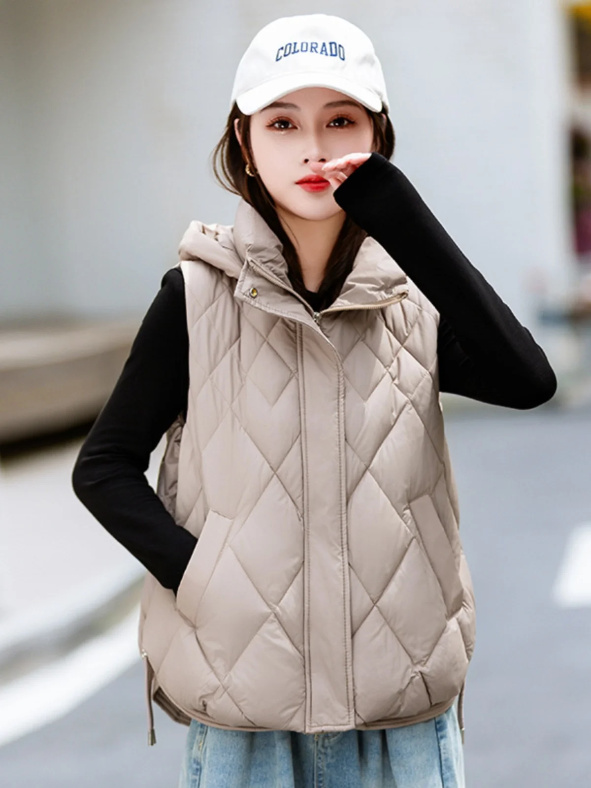 Свободный толстый пуховый жилет с хлопковой подкладкой женская зимняя верхняя