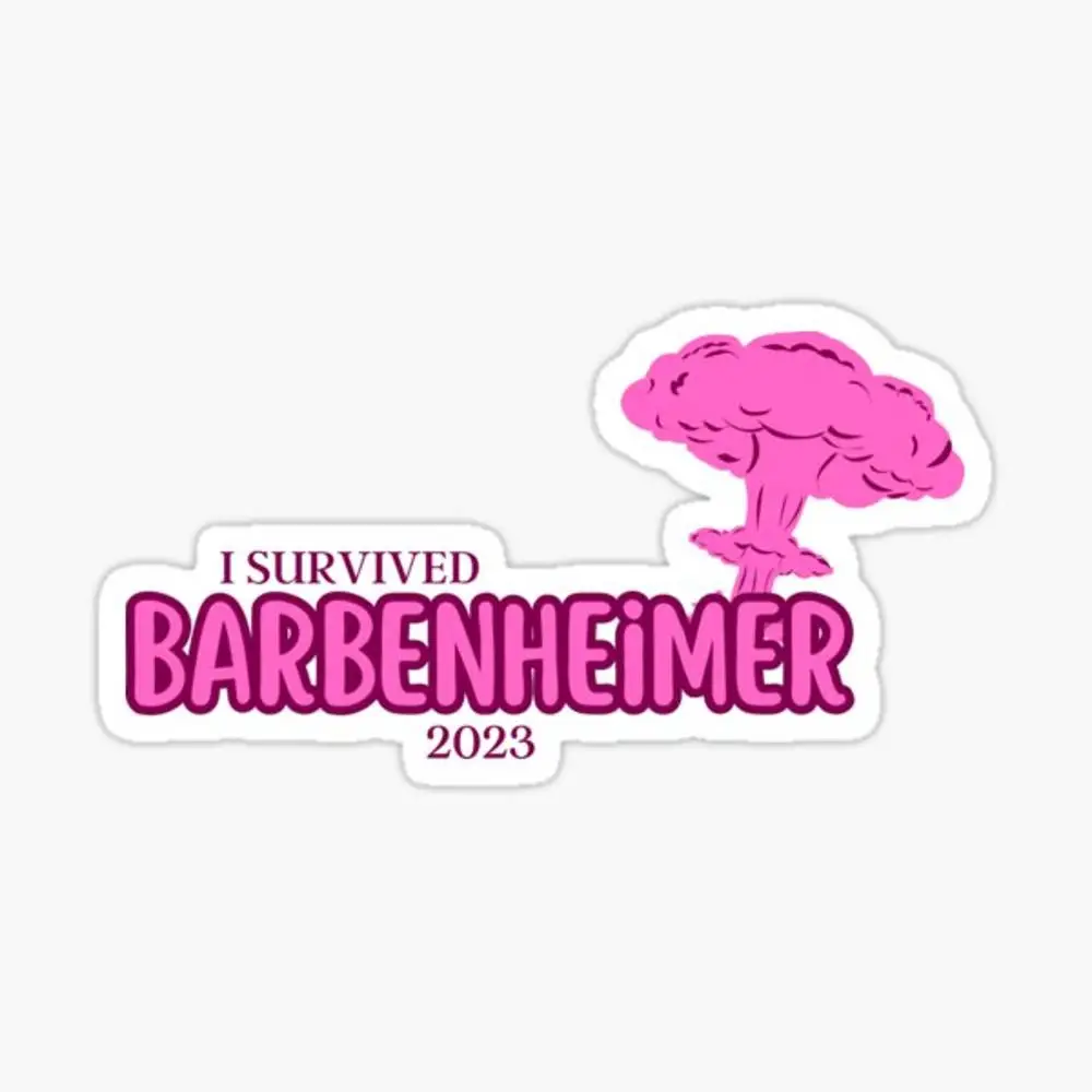 

Наклейка Barbenheimer для декора ноутбука, спальни, автомобиля, милый мультяшный модный чемодан для общественных мест