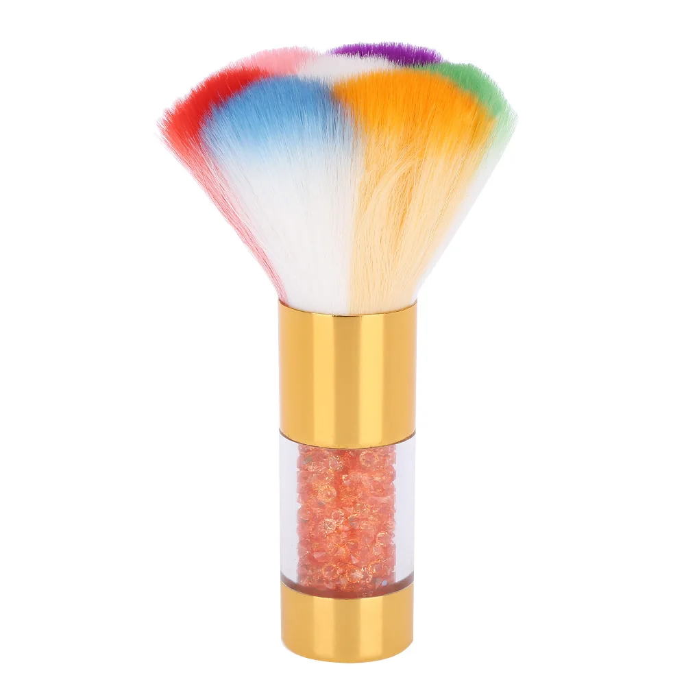 

Soft Nail Art Dust Remover Powder Brush Cleaner for Acrylic & UV Gel Blush Brush (Gold Handle)