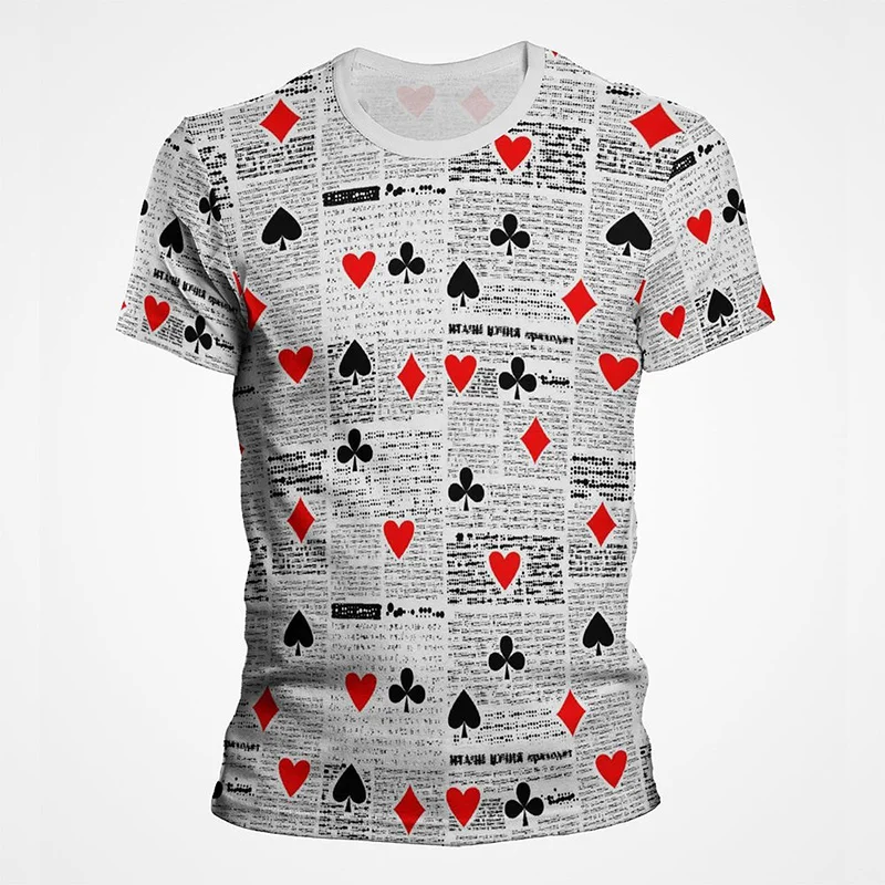 

New Creative Playing Cards Element Poker T Shirt Men Women Fashion Short Sleeve Tee Cool Tops Casual 3D Print T-Shirt