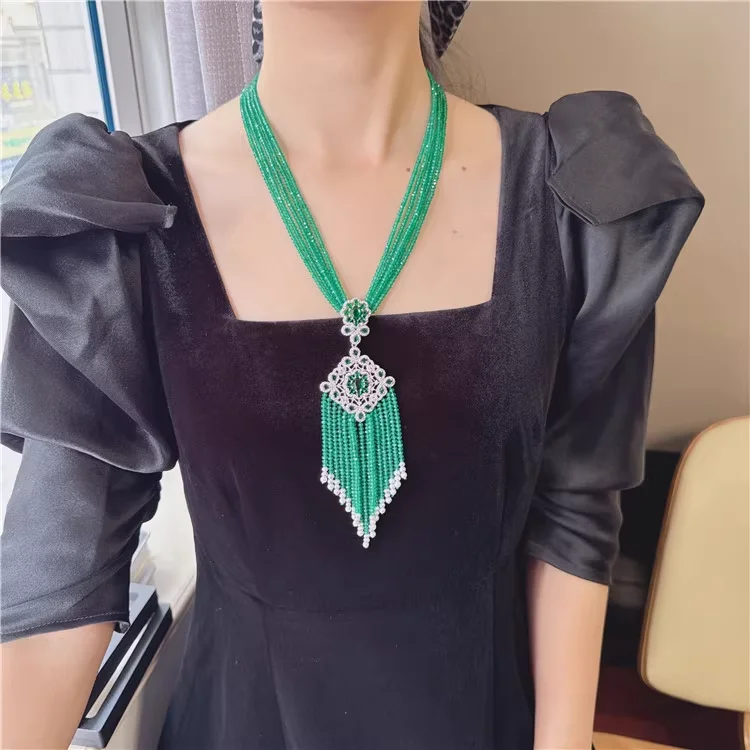 Натуральный культивированный белый жемчужный зеленый агат CZ ручной работы для