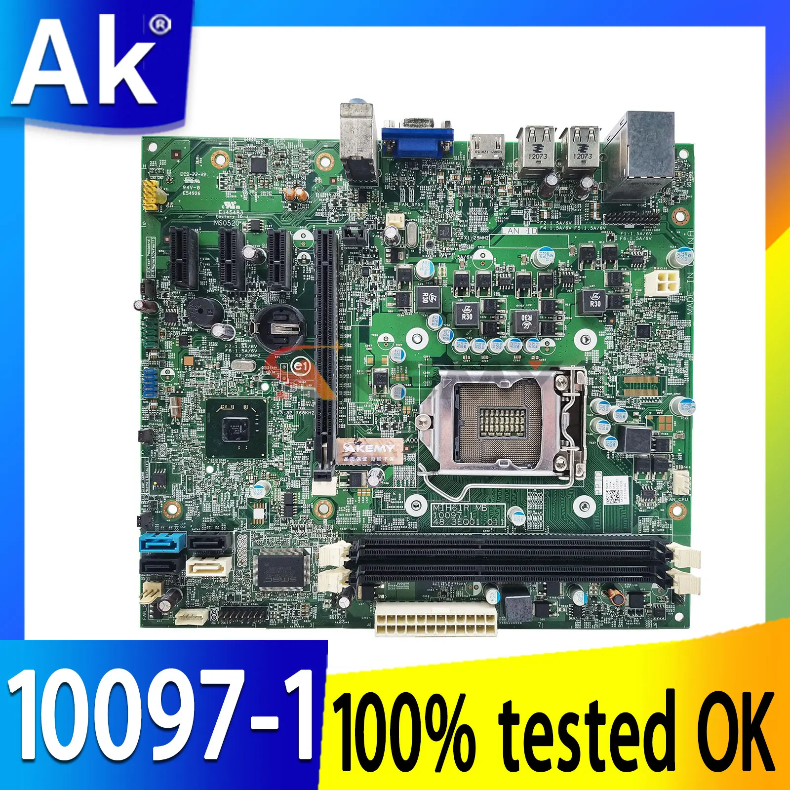 

M5DCD For DELL OptiPlex 390 620 MT Motherboard MIH61R 10097-1 48.3EQ01.011 Mainboard 100%Tested Fully Work