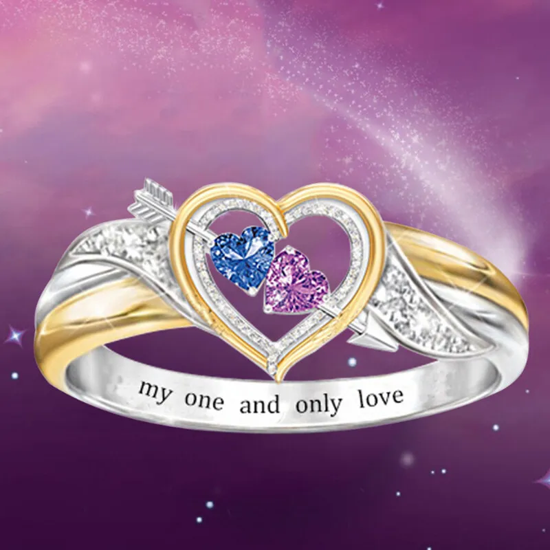 

New Romantic Fashion Cupid's Arrow Heart Zircon Rings for Women Elegant Charming Valentine's Day Jewelry