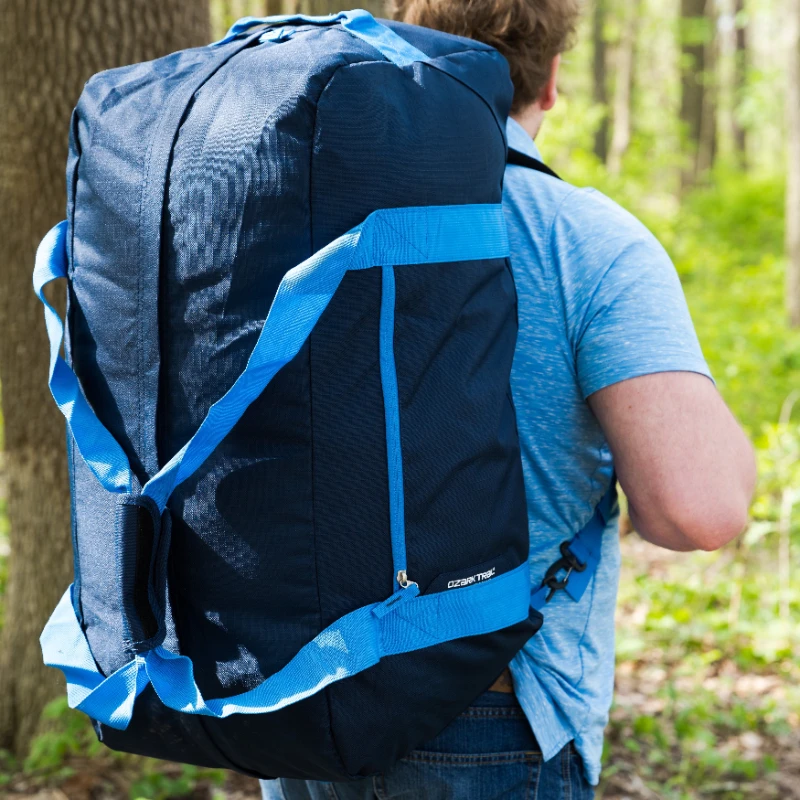 Camping Carry-All 90L Duffel with Backpack Straps, Blue