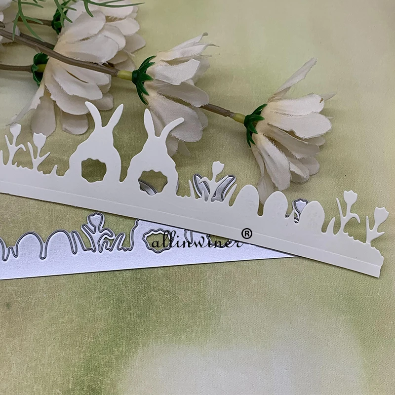 Новый пасхальный кролик цветок трава металлические трафареты высечка для DIY