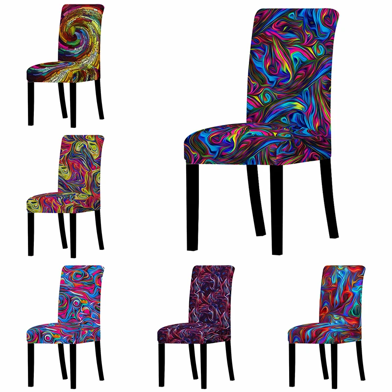 

Colorful Line Pattern Print Home Decor Chair Cover Removable Anti-dirty Dustproof Stretch Chair Cover Chairs for Bedroom Chairs