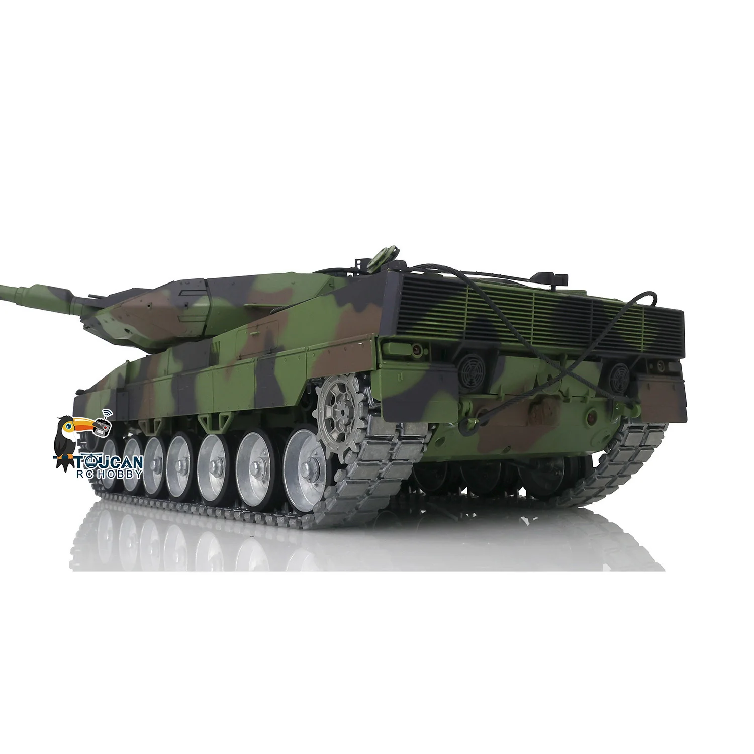 Фото Радиоуправляемый танк Toucan 1/16 Heng Long TK7.0 Leopard2A6 3889 с металлическими гусеницами, колесами, откатом ствола, BB-пушкой, дымогенератором и пультом управления (Panzer) №4
