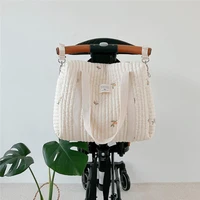 mummy shoulder bag simple embroidery stroller diaper storage organizer bag large capacity handbags newborn baby care diaper bag