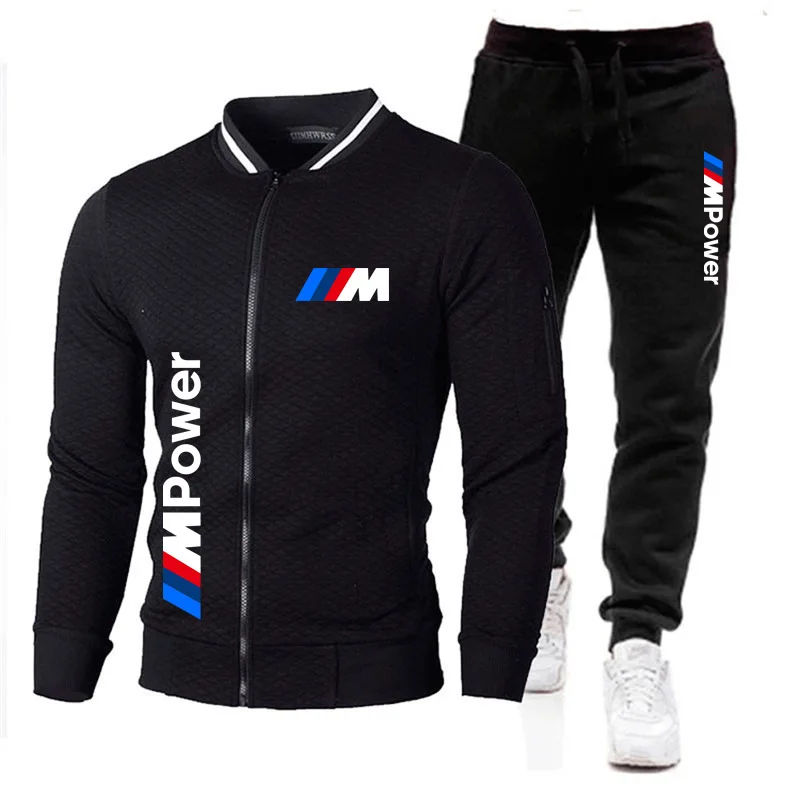 

New 2 Pieces Sets Tracksuit BMW Printing Men Hooded Sweatshirt+Pants Pullover Hoodie Sportwear Suit Casual Sports Men Clothes