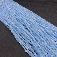 natural stone aquamarine faceted loose beads 2mm 3mm 4mm jewelry making diy necklace bracelet wholesale accessories 15 inches