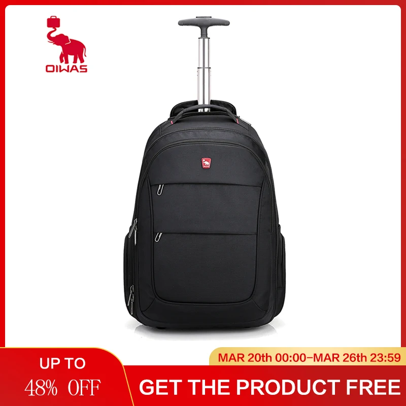 OIWAS Men Travel Trolley Bag Rolling Luggage Backpack on Whe