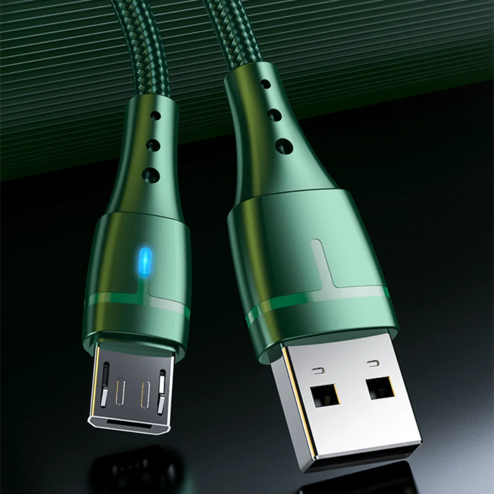 

3A Fast Charging Date Cable Fast USB Cable Micro USB Cable Mobile Phone Charge Cord with Smart LED Light Cell Phone Charge Wire