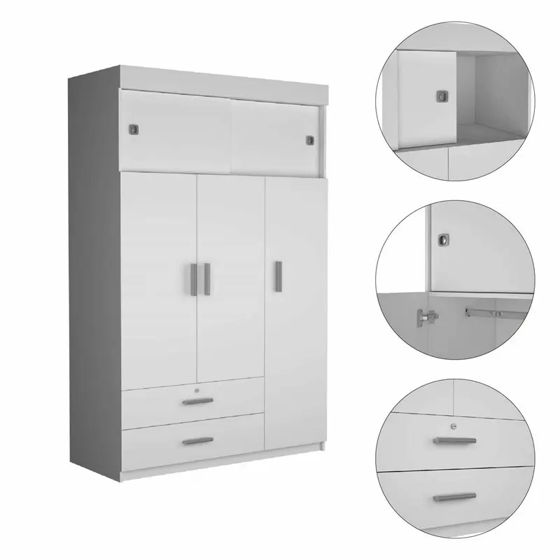

Jakarta Spacious Modern Wood Bedroom Armoire in White