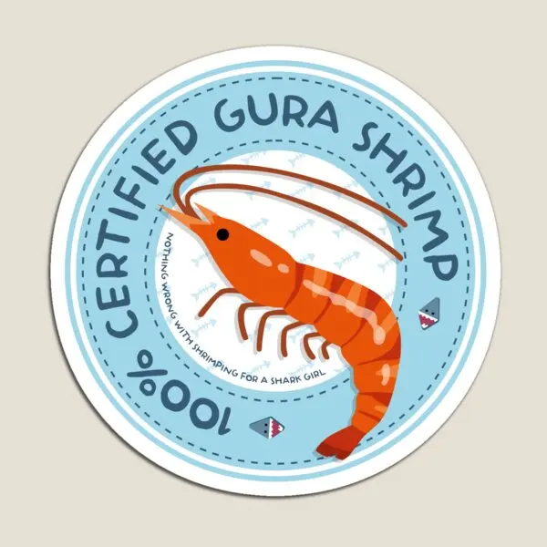 

Gura Shrimp Seal Of Approval Magnet Children Holder Funny Refrigerator for Fridge Organizer Decor Toy Colorful Magnetic Cute