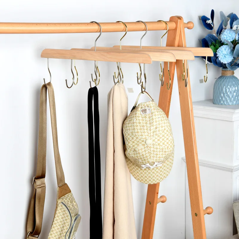 

Multifunctional Rack with Hooks,Space Saving Wardrobe Clothes Hanger,Closet Organizer for Hat, Vest, Ties, Belts, Scarf,1 Pack