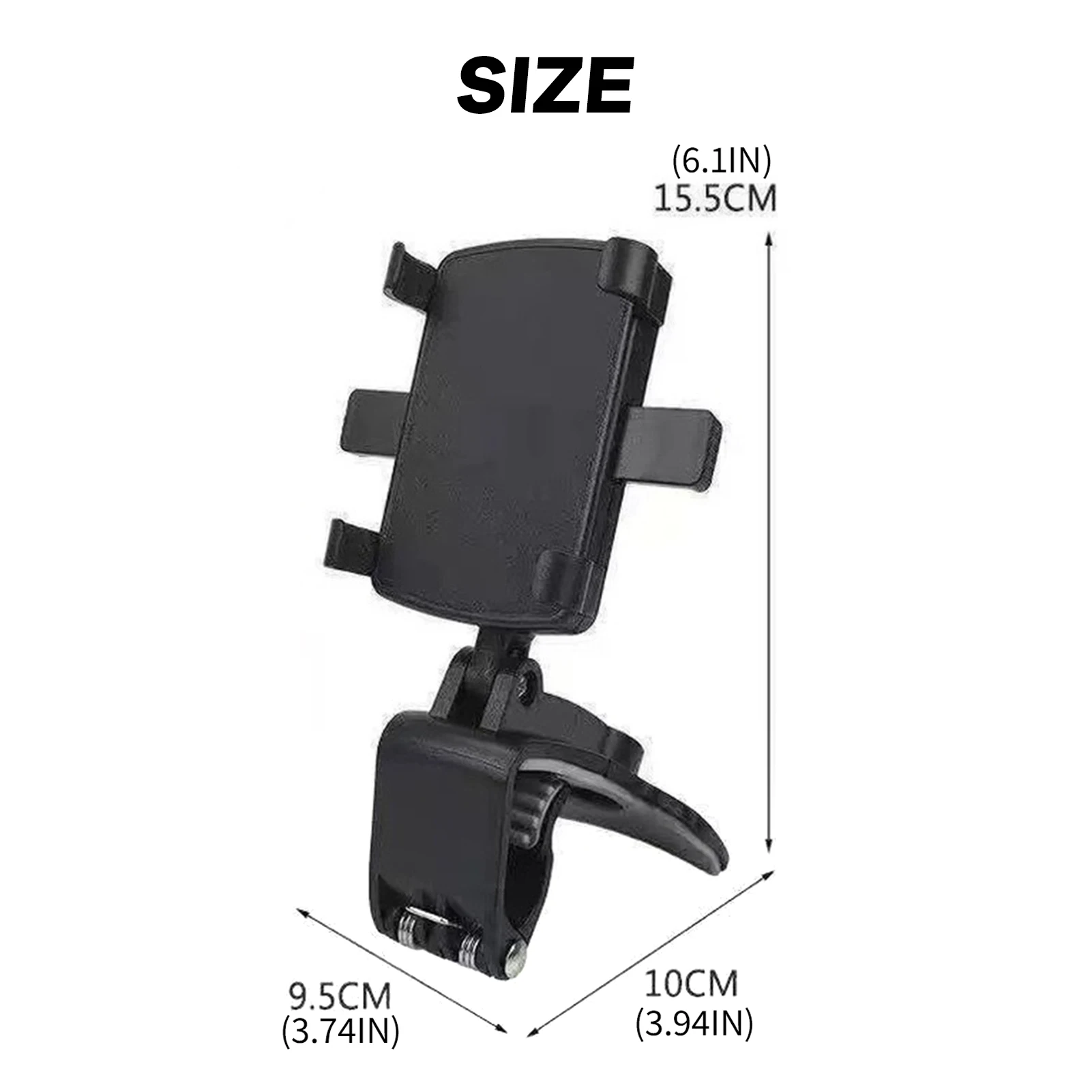 

Вращающееся автомобильное крепление для телефона - Держатель для телефона на приборной панели с зажимом - Универсальная регулируемая подставка для телефона - GPS-навигация без помощи рук