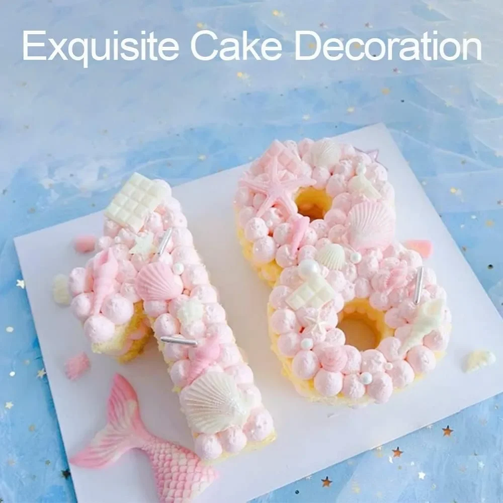 For 4PCS Marine Theme Fondant Silicone Mold Seaweed Sea Fish Crab Coral Conch Shells Shape DIY Handmade Baking Tools