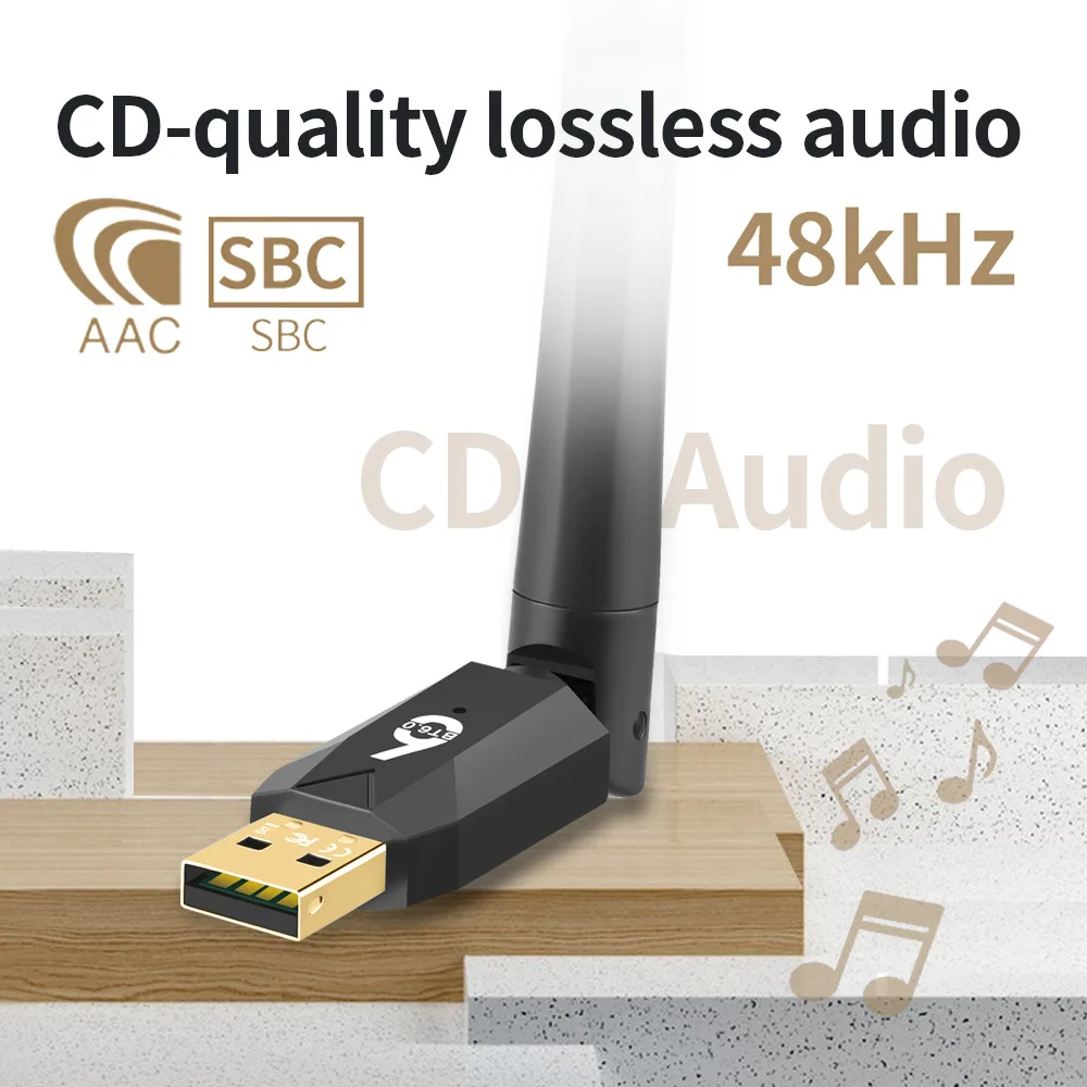 Фото USB-адаптер KEBIDUMEI Bluetooth 6.0 BT6.0 BT5.4, USB-донгл для ПК и ноутбуков, беспроводной приемник-передатчик, без драйверов, для Win 11/10/8.1 №3
