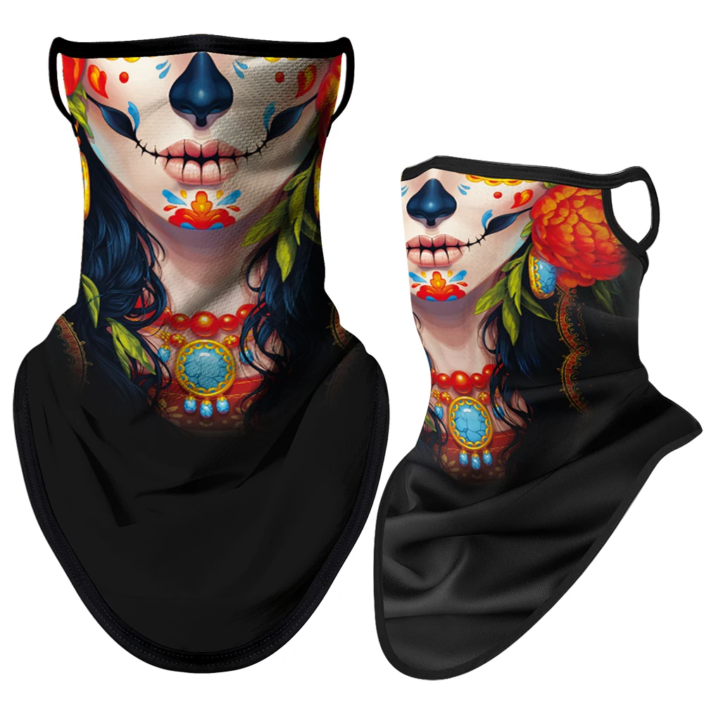 

Breathable Balaclava Cagoule Neck Gaiter Bandana Scarf Half Mask With Ear Loops Army Skimask Protective Motorcycle Face Shield