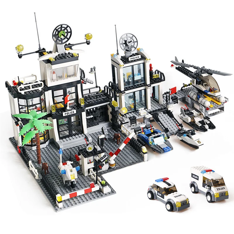 Городской полицейский участок грузовик технический автомобиль Вертолет Лодка